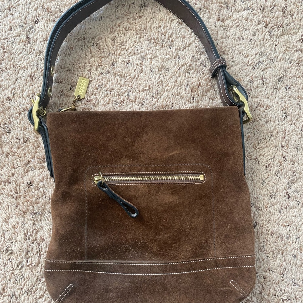 Coach Vintage Brown Suede Bucket Shoulder Bag - Picture 6 of 13